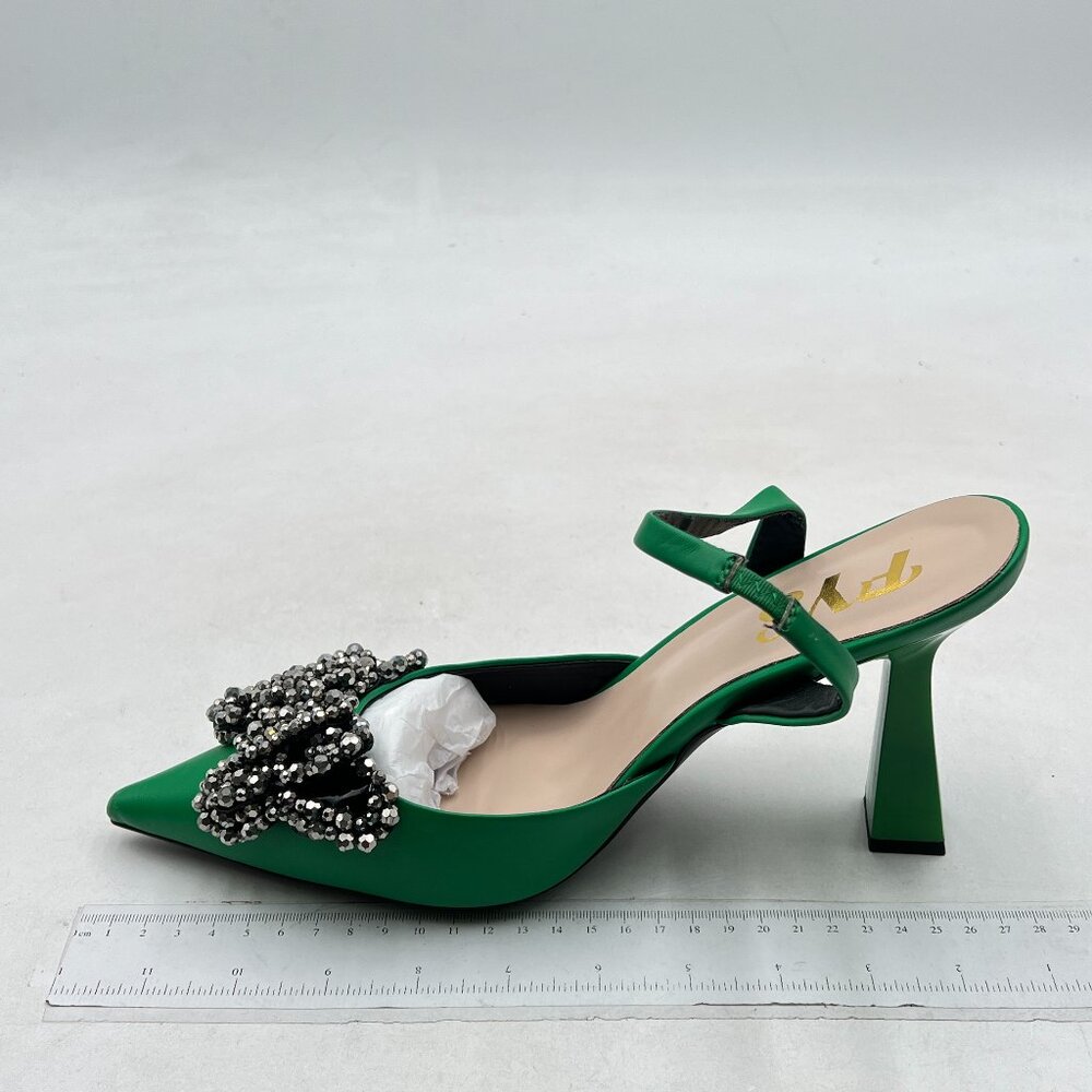 Fys Seagreen Slip On Pointed Toe Pumps Butterfly … - image 2